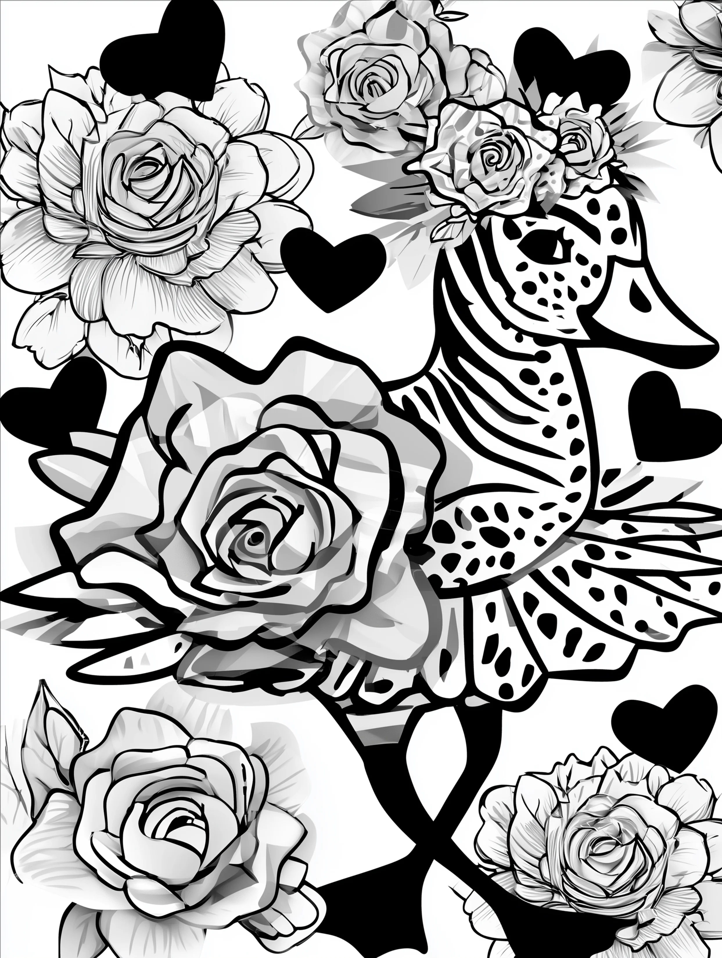 Free printable duck coloring page for adults featuring a ballerina duck wearing a tutu